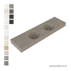 Pond 1800 Double Stone Vanity Top By Plumbline - Bathroom Basins