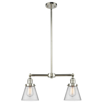 Innovations 2-LT Small Cone 22" Chandelier - Polished Nickel