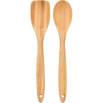 Kitchen Spoons 2-Piece Bamboo Utensil Set