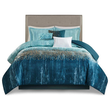 Madison Park Midnight Garden Luxurious Comforter/Duvet Cover Set, Blue