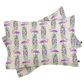Deny Designs Iveta Abolina Pattern Of Flamingo Pillow Shams, Queen