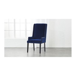 reynolds navy velvet chair | CB2 - Dining Chairs