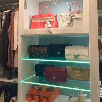 Chanel and Hermes White Master Walk-in Closet