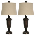 StyleCraft Home Collection - Madison Table Lamp Bronze Finish Beige Hardback Fabric- Set of 2 - Accent your decor with this lovely Table Lamp.