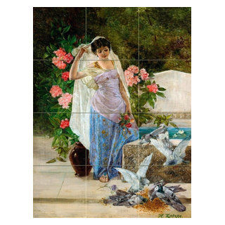 Tile Mural Doves Kitchen Bathroom Wall Backsplash, Four Inch Marble ...