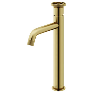VIGO Cass Vessel Bathroom Faucet, Matte Brushed Gold