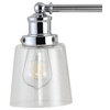 Beverly 31.75" 4-Light Iron/Seeded Glass Cottage LED Vanity Light, Chrome