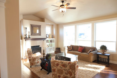 Living room - traditional living room idea in Other