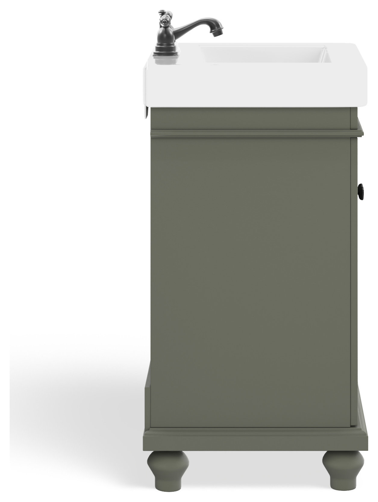 Dawson Bathroom Vanity, Single Sink, 24", Pewter Green, Freestanding