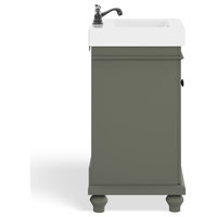 Dawson Bathroom Vanity, Single Sink, 24", Pewter Green, Freestanding