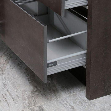 Stately Spain Sintered Rock And Acrylic Kitchen Cabinet OP14-068