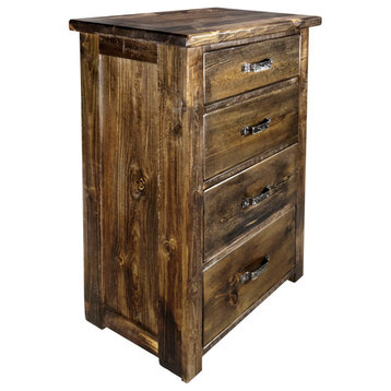 Big Sky Collection Rugged Sawn 4 Drawer Chest of Drawers, Provincial Stain