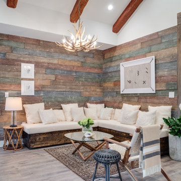 Reclaimed Shiplap Faux Barn Wood Wall Panel In Living Room