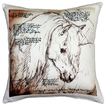 Leonardo's Dogs The Love of Horses Mare Throw Pillow