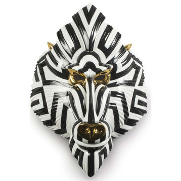 Lladro Mandrill Mask Black and Gold 01009405
