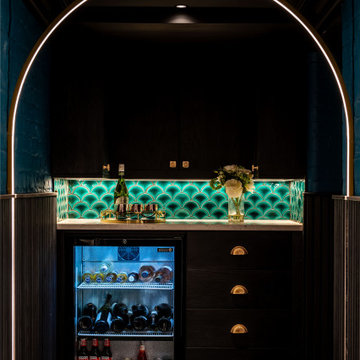 Contemporary Smart Home Cinema and Bar, St Albans