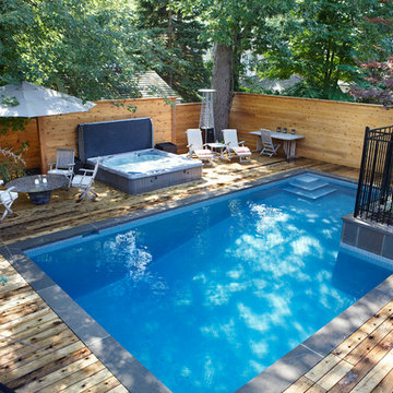 Custom Concrete Pool with Wood Deck