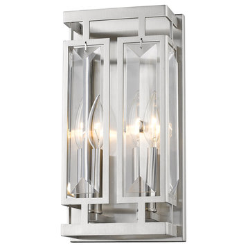 Mersesse 2 Light Wall Sconce, Brushed Nickel