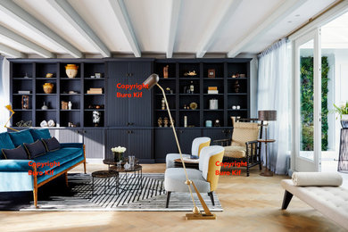 Example of a trendy living room design in Amsterdam
