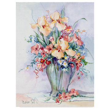Barbara Mock ' Yellow Iris Bouquet' Canvas Art