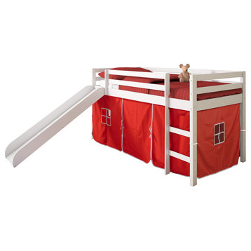 Tent Bed White W/Red Tent Kit