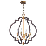 Maxim - Crest 4-Light Chandelier, Oil Rubbed Bronze and Antique Brass - This Crest 4-Light Chandelier from Maxim has a finish of Oil Rubbed Bronze and Antique Brass and fits in well with any Transitional style decor.