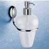 Wall Mounted Frosted Glass Soap Dispenser With Chrome Mounting