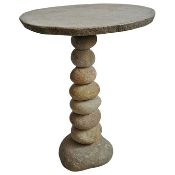 Stacked River Rock Bistro Table L