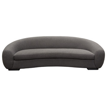 Pascal Sofa in Charcoal Boucle Textured Fabric  Contoured Arms & Back