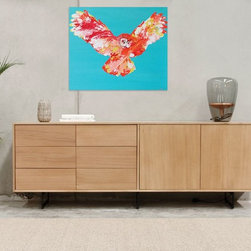 Odense Black Steel Leg Solid European Oak 220cm Sideboard Buffet by Bent Design - Buffets And Sideboards