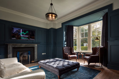 Living room - contemporary living room idea in Cork with a wall-mounted tv