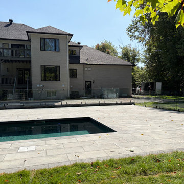 Pool deck and glass fence, Aylmer