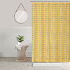 Coco Fabric Shower Curtain with Metallic Silver Sequins, Yellow/Silver