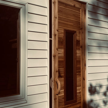 Traditional Cedar Sauna with Wood Burning Stove