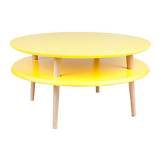 UFO Low Round Scandinavian Coffee Table, Yellow
