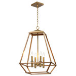 Maxim Lighting - Woodland 4-Light Foyer Pendant - Custom oval metal tubing is expertly mitered to this classic form, Woodland is a style that works in a multitude of room decors. Featuring a warm Hazel finish makes it look like real wood and accented with rich Burnished Gold clusters, this collection will be popular for years to come.