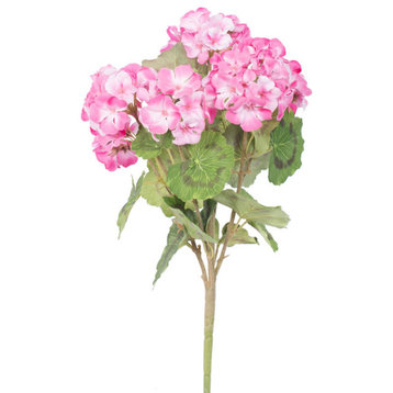 Vickerman 18" Artificial Geranium Bush, 4 per Pack, Light Pink
