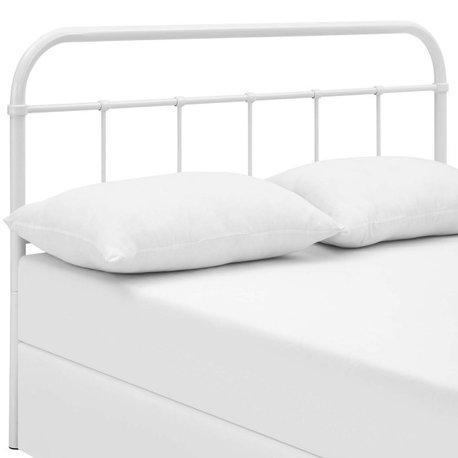 Serena Queen Steel Headboard, White