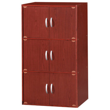 6-Door Storage Cabinet, Mahogany