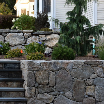 Boulder Retaining Wall & Terraced Landscaping