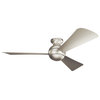 54" Sola Fan LED, Brushed Nickel/Silver Blade