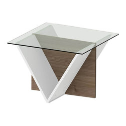 Walt Square Glass Top Side Table - Side Tables And End Tables