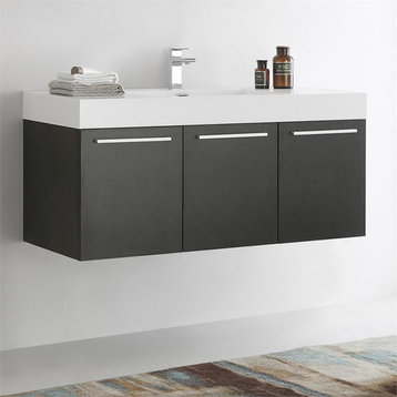 Fresca Vista 48" Integrated Sink Modern Wood Bathroom Cabinet in Black