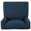 GDF Studio Quentin Contemporary Fabric Swivel Office Chair, Navy Blue/Chrome