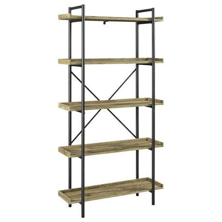 Pemberly Row 5 Shelf Bookcase in Barnwood