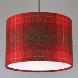 Harris Tweed Red Check Lamp Shade - Lampshades