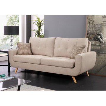 Polly Stain-Resistant Fabric Sofa, Ivory