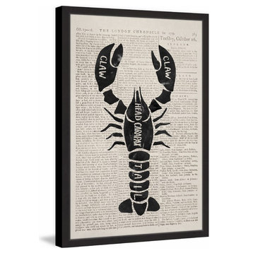 "Lobster Contour" Framed Painting Print, 12"x18"