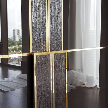 Bespoke panels  and doors with polished brass