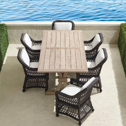 Hampton 7 pc Dining Set in Black Walnut - Patio Furniture And Outdoor Furniture